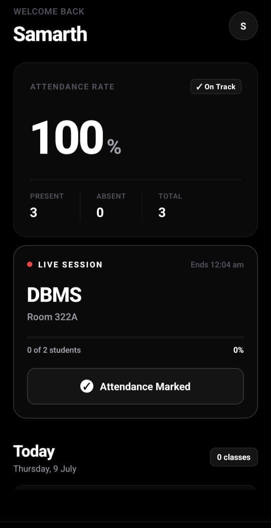 Presenze Student App Dashboard